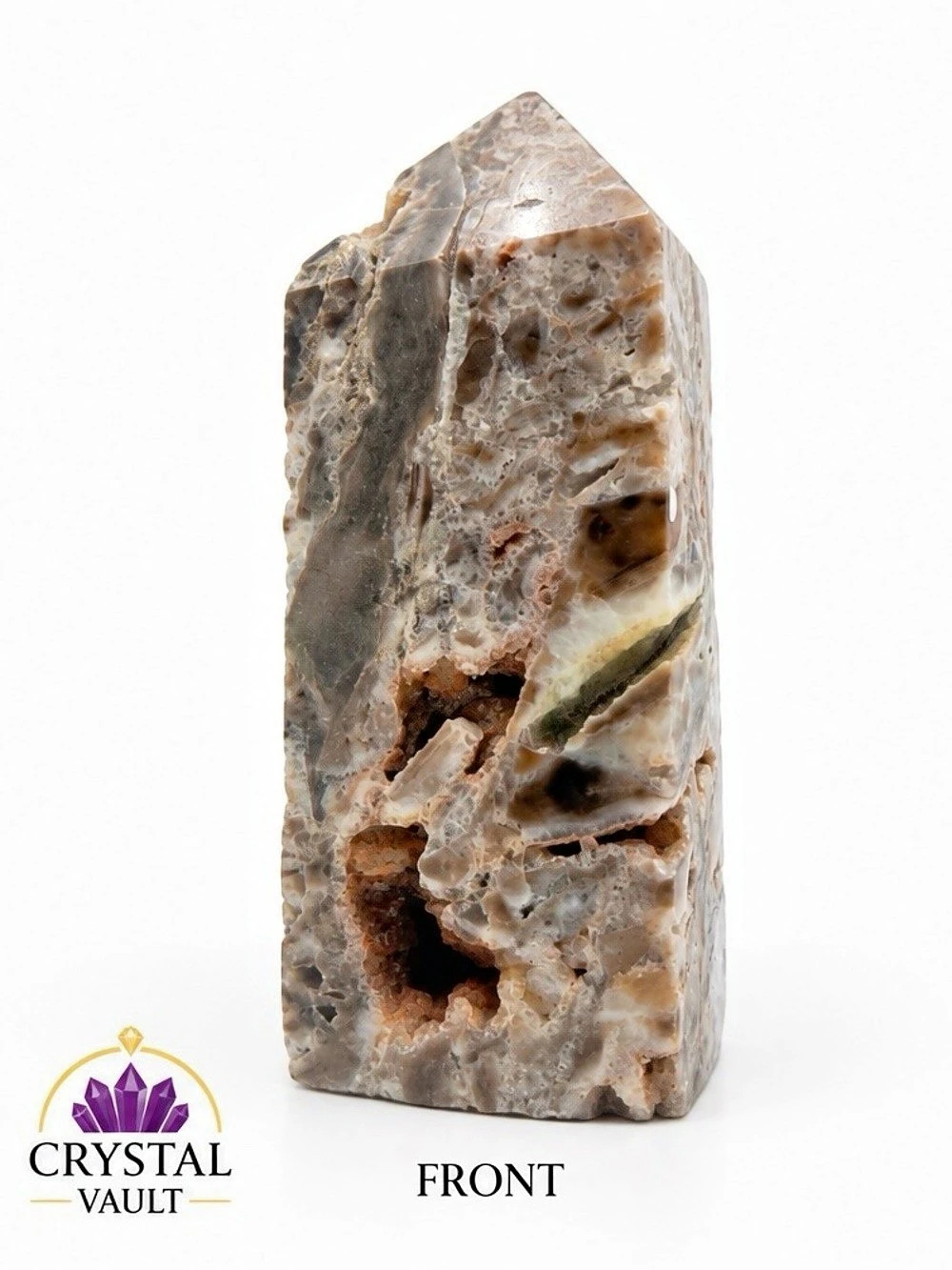 Natural Druzy Agate Crystal Tower Geode 3” Polished Point 2.7 oz